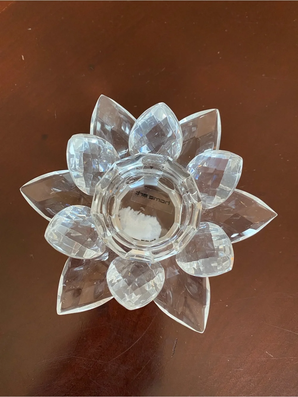 NIB Crystal Lotus Tea Light/Candle Holders - Clear (Set of 2)